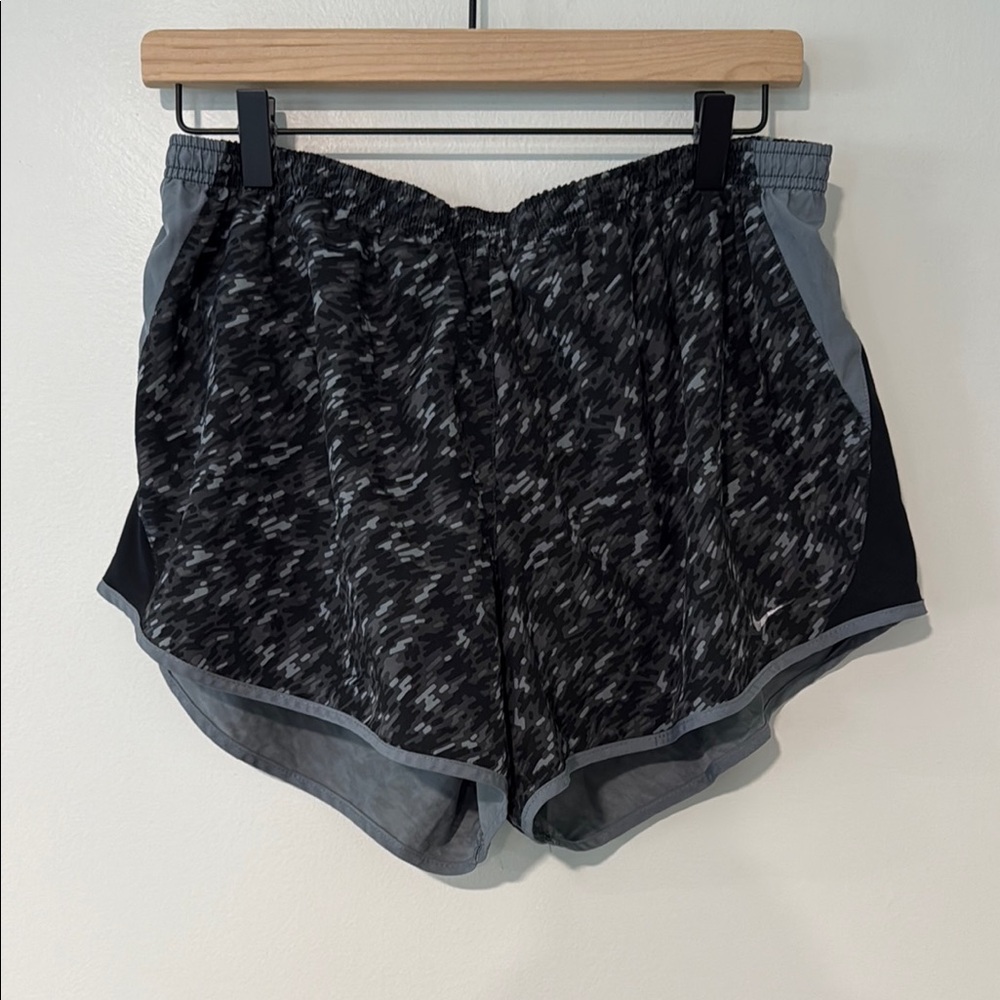 Nike Black and Gray Athletic Shorts with Moisture-Wicking Fabric